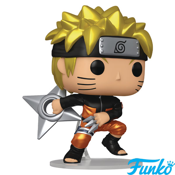 Funko POP #1843 Naruto Shippuden Naruto Uzumaki with Kunai and Shuriken Metallic Chase Figure